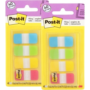 image:imagePostit Sticky Tabs 0625 in x 15 in 4 Pads of Book Tabs in Assorted Colors for Bookmarking Annotating Reading and Reminders Blue Green Yellow and Red Colors 40 Total Count04 x 28 Pack of 2