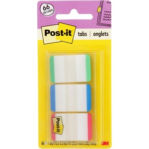image:imagePostit Sticky Tabs 1 in x 15 in 3 Pads of Book Tabs in Assorted Primary Colors for Bookmarking Annotating Reading and Reminders Green Blue and Red 66 Total Count04 x 28