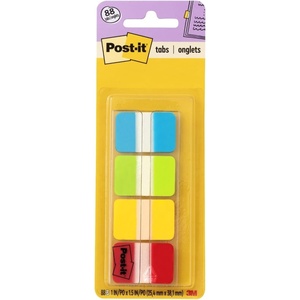 image:imagePostit Sticky Tabs 1 in x 15 in 4 Pads of Book Tabs in Assorted Colors for Bookmarking Annotating Reading and Reminders Green Blue Red and Yellow Colors 88 Total Count1