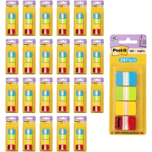 image:imagePostit Sticky Tabs 1 in x 15 in 4 Pads of Book Tabs in Assorted Colors for Bookmarking Annotating Reading and Reminders Green Blue Red and Yellow Colors 88 Total Count24