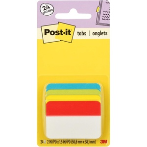 image:imagePostit Sticky Tabs 2 in x 15 in 4 Pads of Book Tabs in Assorted Bright Colors for Bookmarking Annotating Reading and Reminders Yellow Pink Orange and Green 24 Total CountMulticolor