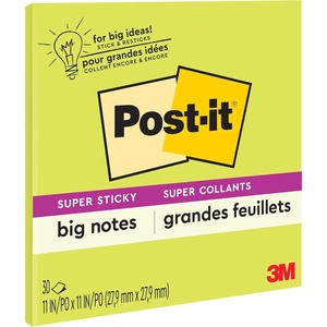 image:imagePostit Super Sticky Big Notes 11 in x 11 in Extra Large Sticky Notes Neon Green 1 Pad 30 Sheets Great for Vision Boards Creative Projects Study Spaces Group Brainstorming and More03 x 111
