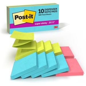 image:imagePostit Super Sticky Dispenser Popup Notes 10 Sticky Note Pads 3 x 3 in 2X the Sticking Power Back to School Supplies for Students Memo Pads for Textbooks Supernova Neons CollectionTrue