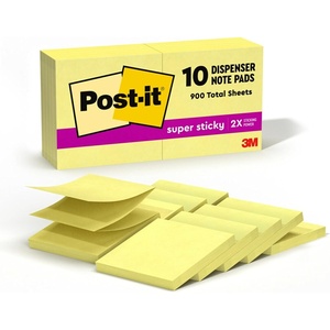 image:imagePostit Super Sticky Dispenser Popup Notes 10 Sticky Note Pads 3 x 3 in 2X the Sticking Power Back to School Supplies for Students Memo Pads for Textbooks Canary Yellow61 x 3