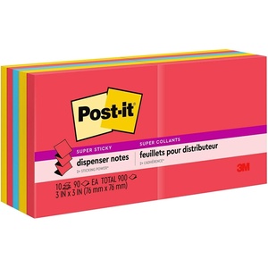 image:imagePostit Super Sticky Dispenser Popup Notes 10 Sticky Note Pads 3 x 3 in 2X the Sticking Power School Supplies and Oce Products Use with Postit Note Dispensers Playful Primaries Collection3 x 3