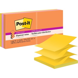 image:imagePostit Super Sticky Dispenser Popup Notes 6 Sticky Note Pads 3 x 3 in 2X the Sticking Power School Supplies and Oce Products Use with Postit Note Dispensers Energy Boost Collection6 Pads