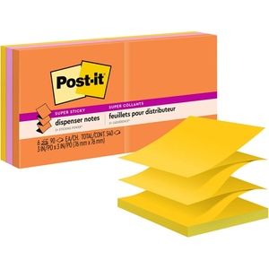 image:imagePostit Super Sticky Dispenser Popup Notes 6 Sticky Note Pads 3 x 3 in 2X the Sticking Power School Supplies and Oce Products Use with Postit Note Dispensers Energy Boost Collection97 x 66 Pack of 12