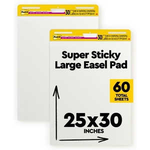 image:imagePostit Super Sticky Easel Pad 25 x 30 Inches 30 Sheets Per Pad 2 Pads Large White Premium Self Stick Flip Chart Paper Anchor Chart Office Supplies amp School Supplies Great for Teachers and StudentsStandard