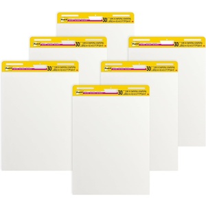 image:imagePostit Super Sticky Easel Pad 25 x 30 Inches 30 SheetsPad 6 Pads Large White Premium Self Stick Flip Chart Paper Super Sticking Power 559VAD6PK