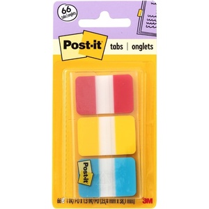 image:imagePostit Tabs 1 in Solid Red Yellow Blue 22 Color 66 TabsOntheGo Dispenser 686RYBRed  Yellow  Blue