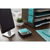image:imageBundle of Postit Note Dispenser Black Base with Steel Top and Postit Popup Notes 3 in x 3 in 1 Pad in Aqua Splash 12 Pads in Alternating Colors Poptimistic Collection