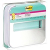 image:imageBundle of Postit Note Dispenser White Base with Steel Top and Postit Popup Notes 3 in x 3 in 1 Pad in Aqua Splash 12 Pads in Alternating Pastel Colors