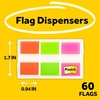 image:imagePostit Flags 60OntheGo Dispenser 1 DispenserPack 1 in Wide Orange Lime Pink 680OLP Pack of 204 x 28