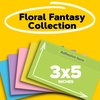 image:imagePostit Notes 3x5 in 5 Pads Americas 1 Favorite Sticky Notes Floral Fantasy Collection Bold Colors Green Yellow Orange Purple Blue Clean Removal Recyclable 6555UC