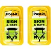 image:imagePostit Sign and Date Flags 50Dispenser 2 DispensersPack 1 in Wide Bright Green 680SD2 Pack of 2Bright Green