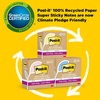 image:imagePostit Super Sticky 100 Recycled Notes 4 Sticky Note Pads 4 x 6 in 2X the Sticking Power Back to School Supplies for Students Memo Pads for Textbooks Canary YellowWanderlust Pastels