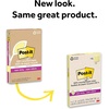image:imagePostit Super Sticky 100 Recycled Notes 4 Sticky Note Pads 4 x 6 in 2X the Sticking Power Back to School Supplies for Students Memo Pads for Textbooks Canary YellowCanary Yellow