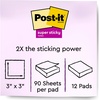 image:imagePostit Super Sticky Notes 12 Sticky Note Pads 3 x 3 in School Supplies Office Products Sticky Notes for Vertical Surfaces Monitors Walls and Windows Canary Yellow