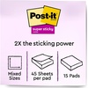 image:imagePostit Super Sticky Notes 15 Sticky Note Pads MultiSize Back to School Supplies Office Products 2X the Sticking Power Supernova Neons Collection12 Pack