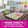 image:imagePostit Super Sticky Notes 3 in x 3 in 1 Cube 2X the Sticking Power Bright Colors Recyclable 2027SSGFA Pack of 23 x 3