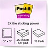 image:imagePostit Super Sticky Notes 3x3 in 15 Pads 2X The Sticking Power Summer Joy Collection Assorted Colors 65415SSJOY