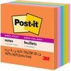 image:imagePostit Super Sticky Notes 3x3 in 6 Pads 2X The Sticking Power Energy Boost Collection Bright Colors Orange Pink Blue GreenRecyclable 6546SSAU3x3 Pack of 2