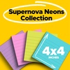 image:imagePostit Super Sticky Notes 4 Lined Sticky Note Pads 4 x 4 in Back to School Supplies Office Products 2X the Sticking Power Supernova Neons CollectionSupernova Neons