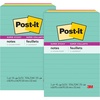 image:imagePostit Super Sticky Notes 4x6 in Supernova Neons Collection Lined 3 PadsPack 46453SSAN Pack of 2Aqua Splash  Acid Lime  Tropical Pink