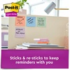 image:imagePostit Super Sticky Recycled Notes 3 x 3 in 5 Pads 2X The Sticking Power Wanderlust Collection Pastel Colors 30 Recycled Paper 6545SSNRP