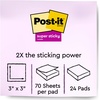 image:imagePostit Super Sticky Recycled Notes 3x3 in 24 Pads 2X The Sticking Power Bali Collection Pastel Colors Lavender Apricot Blue Pink Mint 30 Recycled Paper 65424NHCP3 x 3