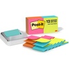 image:imageBundle of Postit Note Dispenser White Base with Steel Top and Postit Popup Notes 3 in x 3 in 1 Pad in Aqua Splash 12 Pads in Alternating Colors Poptimistic Collection