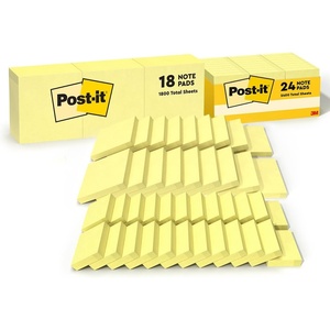 image:imageBundle of Postit Notes 3 in x 3 in 18 Sticky Notes Pads and Postit Notes 1 38 x 1 78 in 24 Sticky Notes Pads Canary Yellow 100 Sheets per Pad The Iconic Canary Yellow Note School Supplies3 in x 3 in  1 38 x 1 78 in