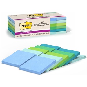 image:imagePostit 100 Recycled Paper Super Sticky Notes Canary Yellow 3 in x 3 in 12 Sticky Note Pads 70 Sheets per Pad School Supplies and Office ProductsOasis