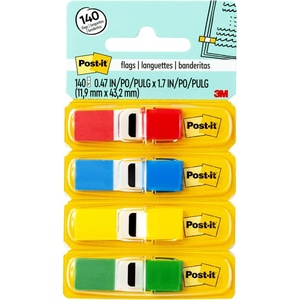 image:imagePostit Flags 35Dispenser 4 Dispensers 47 in Wide Assorted Primary Colors 6834 Pack of 203 x 27