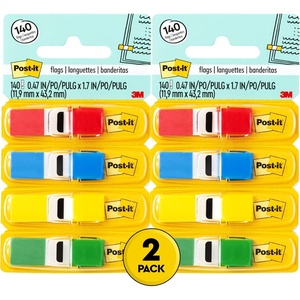 image:imagePostit Flags 35Dispenser 4 Dispensers 47 in Wide Assorted Primary Colors 6834 Pack of 203 x 27 Pack of 2