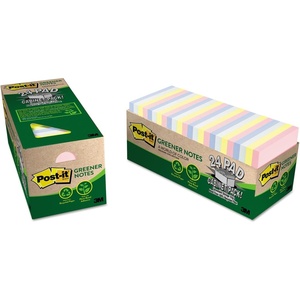 image:imagePostit Greener Notes 3x3 in 24 Pads Americas 1 Favorite Sticky Notes Sweet Sprinkles Collection Pastel Colors Clean Removal 100 Recycled Material 654R24CPAP3 x 3