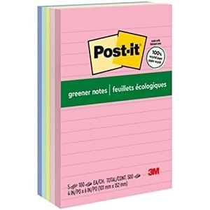 image:imagePostit Greener Notes 5 Lined Sticky Note Pads 4 x 6 in Made with 100 Recycled Paper Sweet Sprinkles Collection8 Pads