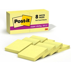 image:imagePostit Mini Super Sticky Notes 1 78 in x 1 78 in School Supplies Office Products Sticky Notes for Vertical Surfaces Monitors Walls and Windows Canary Yellow 6228SSCYCanary Yellow