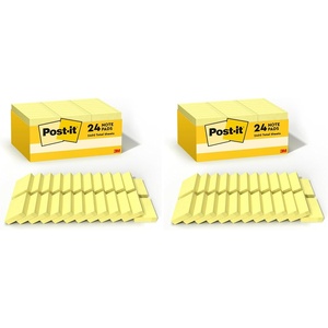 image:imagePostit Notes 138 x 1 78 in 24 Sticky Notes Pads 100 Sheets per Pad Canary Yellow The Original Postit Note School Supplies and Oce Products1 38 x 1 78 Pack of 2