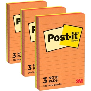 image:imagePostit Notes 3 Lined Sticky Notes Pads 4 x 6 in School Supplies and Oce Supplies Sunburst Collection6 x 4 Pack of 3