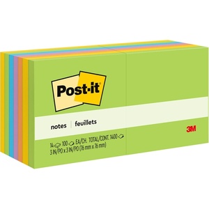 image:imagePostit Notes 3 in x 3 in 14 Sticky Notes Pads 100 Sheets per Pad Floral Fantasy Collection School Supplies and Oce Products