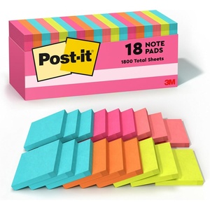image:imagePostit Notes 3 in x 3 in 18 Sticky Notes Pads 100 Sheets per Pad Poptimistic Collection School Supplies and Oce Products The Original Postit NoteTrue Pack of 8