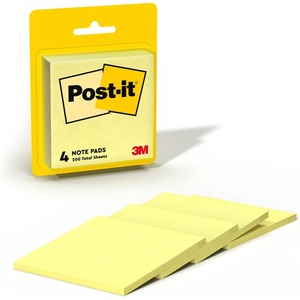 image:imagePostit Notes 3 in x 3 in 4 Sticky Notes Pads 50 Sheets per Pad The Iconic Canary Yellow Note School Supplies and Oce Products3 in x 3 in 4 Pads per Pack
