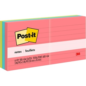 image:imagePostit Notes 3x3 in 6 Pads Americas 1 Favorite Sticky Notes Poptimistic Collection Bright Colors Magenta Pink Blue Green Clean Removal Recyclable 6306AN