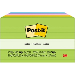 image:imagePostit Notes 3x5 in 5 Pads Americas 1 Favorite Sticky Notes Floral Fantasy Collection Bold Colors Clean Removal Recyclable 6355AU Pack of 208 x 12