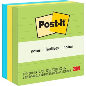 image:imagePostit Notes 4 in x 4 in 3 Lined Sticky Notes Pads 200 Sheets per Pad Floral Fantasy Collection Back to School Supplies and Oce Products4 in x 4 in