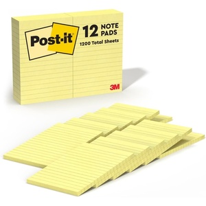 image:imagePostit Notes 4 in x 6 in 12 Pads Americas 1 Favorite Sticky Notes Canary Yellow Clean Removal Recyclable 660Canary Yellow