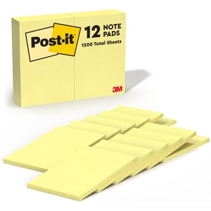 image:imagePostit Notes 4 in x 6 in 12 Sticky Notes Pads 100 Sheets per Pad Canary Yellow The Original Postit Note New Year Organization or Second Semester School Supplies4 in x 6 in