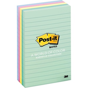 image:imagePostit Notes 4 in x 6 in 5 Lined Sticky Note Pads 100 Sheets per Pad Beachside Caf Collection School Supplies and Office Products4 x 6 Pack of 12