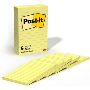 image:imagePostit Popup Notes 4x6 in 5 Pads Americas 1 Favorite Sticky Notes Canary Yellow Clean Removal Recyclable 6605PK Pack of 249 x 61 Pack of 12